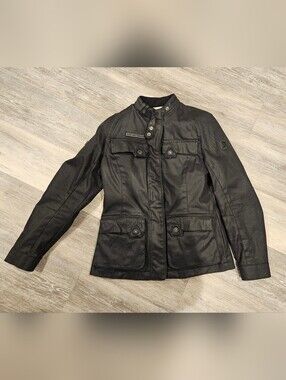 ICON Akorp Short Trench Womens Motorcycle Jacket - Black